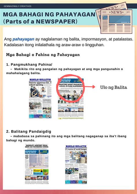 free download misosa mga bahagi ng pahayagan